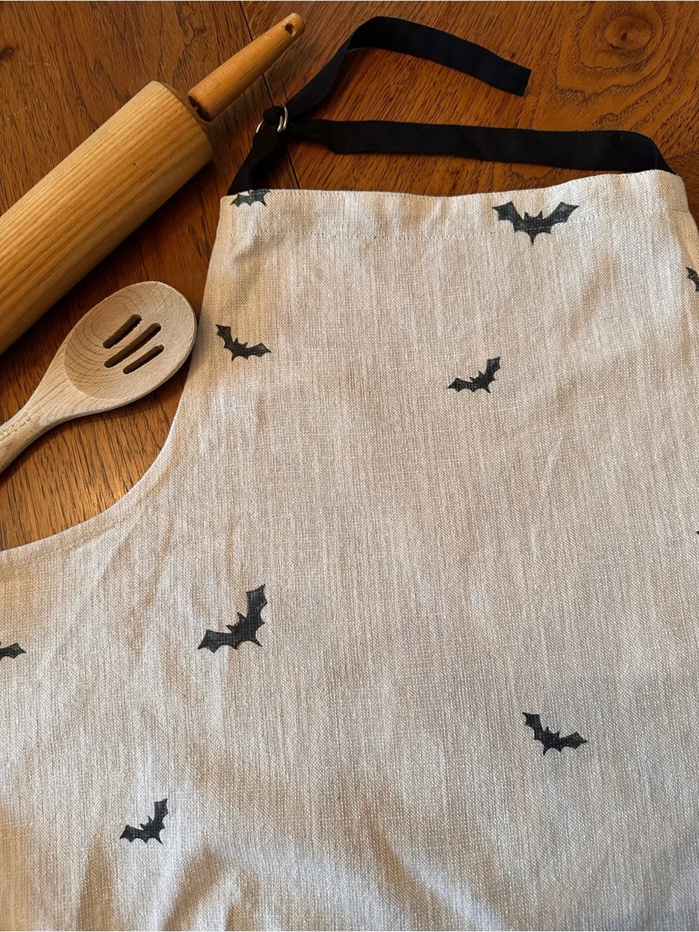 Halloween Apron Black Cats Bats Skulls Spider Web Gothic NEW